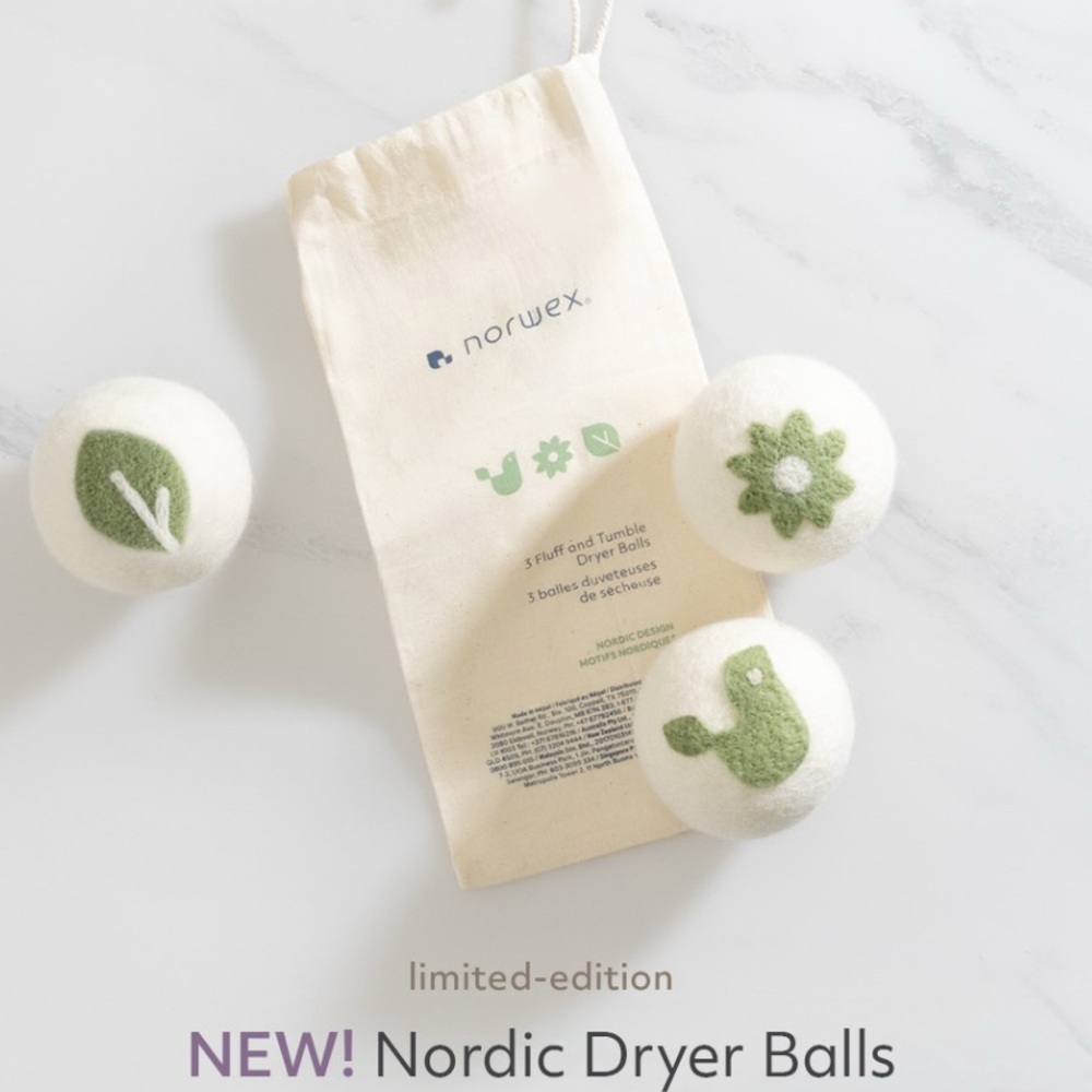 Norwex Fluff & Tumble Wool Dryer Balls Limited Edition New Set of 3